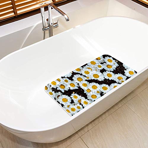 Alfombrilla antideslizante para bañera Bennigiry rectangular de 37x68 cm con diseño floral 6