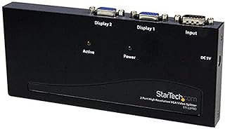 StarTech.com 2 Port High Resolution VGA Video Splitter with Built-in video Amplifier - 350 MHz - VGA Video Splitter 1 x 2 - 2048x1536 80Hz (ST122PRO)