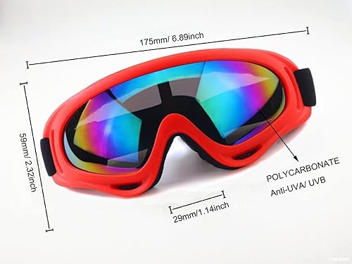 Miniatura 6 de ARMADIO Gafas de esquí para motocicleta, motocross, ATV, motocross, anti-UV, a prueba de polvo, gafas de seguridad para hombres, mujeres y niños,