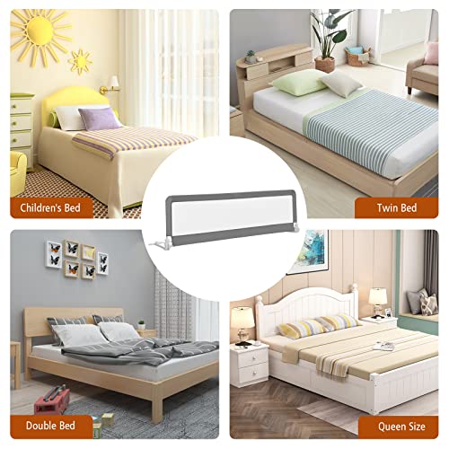 Honey Joy Bed Rail For Toddlers, 71-In Extra Long, Portable Safety Bed Guardrail W/Double Safety Child Lock, Foldable Baby Bed Rail Guard, Fit King & Queen Full Twin Size Bed Mattress(Gray, Pack 1) #TOP6