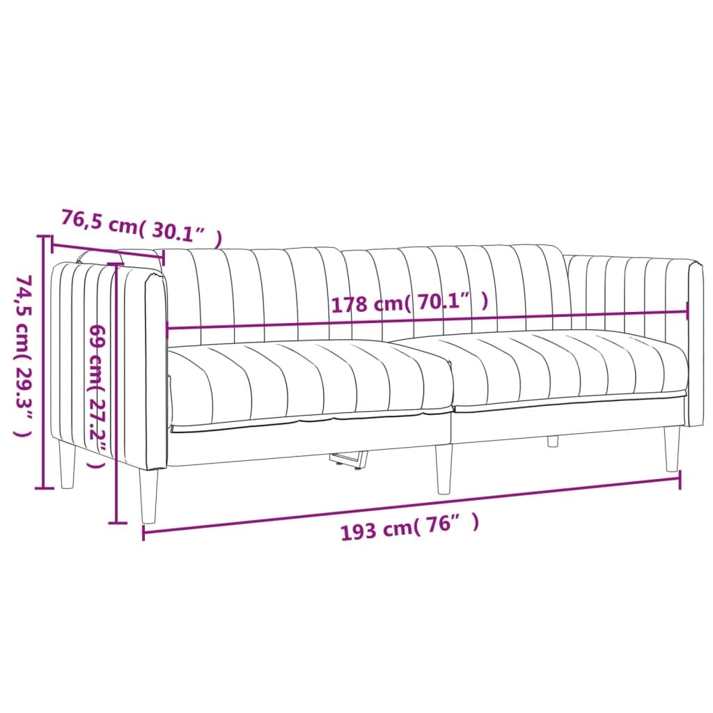 vidaXL Sofa 3-Sitzer Hellgrau Stoff