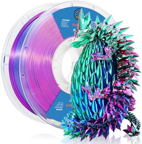 Goto Guard Tri Color Filament, Silk PLA Filament of Green Blue&Red PLA,Multicolor PLA, Tri Color PLA, 3D Filament PLA 1KG(2.2lbs), Multicolor Filament for Most 3D Printer, 3D Printing Filament 1.75mm