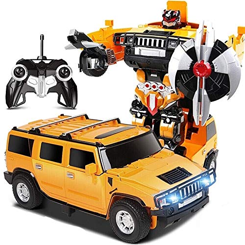 Woote RC Transformation Robot Car LED Light Cars Toy Remote Control Action Deformation Figure One Touch Transforming Car Robots Models Rotatingï¼The Best Christmas Gift for Kids RC Vehicle Sale