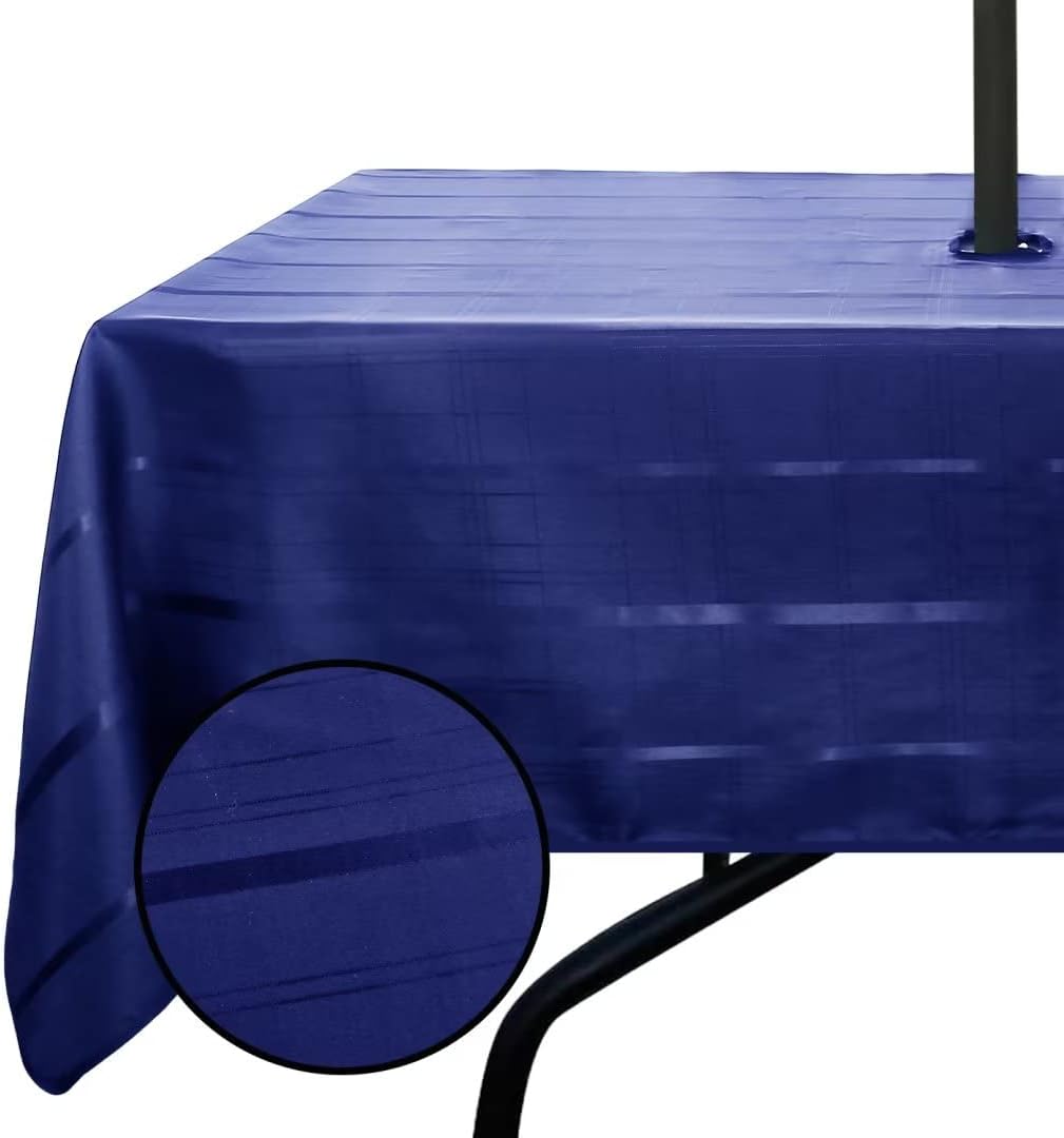Vinyl Umbrella Tablecloth with Umbrella Hole and Zipper