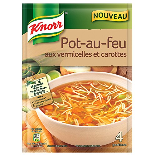 Knorr Soupe Déshydratée PotauFeu aux Vermicelles et Carottes 55g (lot