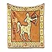 ABAKUHAUS Astrologia Coperta di flanella in pile, Oroscopo Freccia, peluche per uso interno ed esterno, 175 x 230 cm,Arancione Giallo