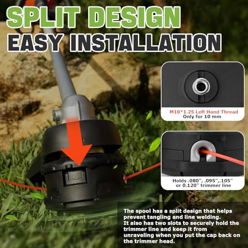 2-Pack Trimmer Head for String Trimmers Weed Eaters Compatible with Echo Speed Feed 400 Straight Shaft SRM-225 SRM-230 SRM210 Echo PAS210 PAS211 PAS225 SHINDAIWA T195S T220 T222 Replace#99944200907 - Thumbnail 5