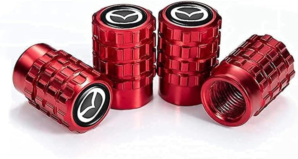 Bouchons Valve Pneu Mazda 3 MX-5 CX-3 CX-5 - Anticorrosion Rouge (AMENAS)