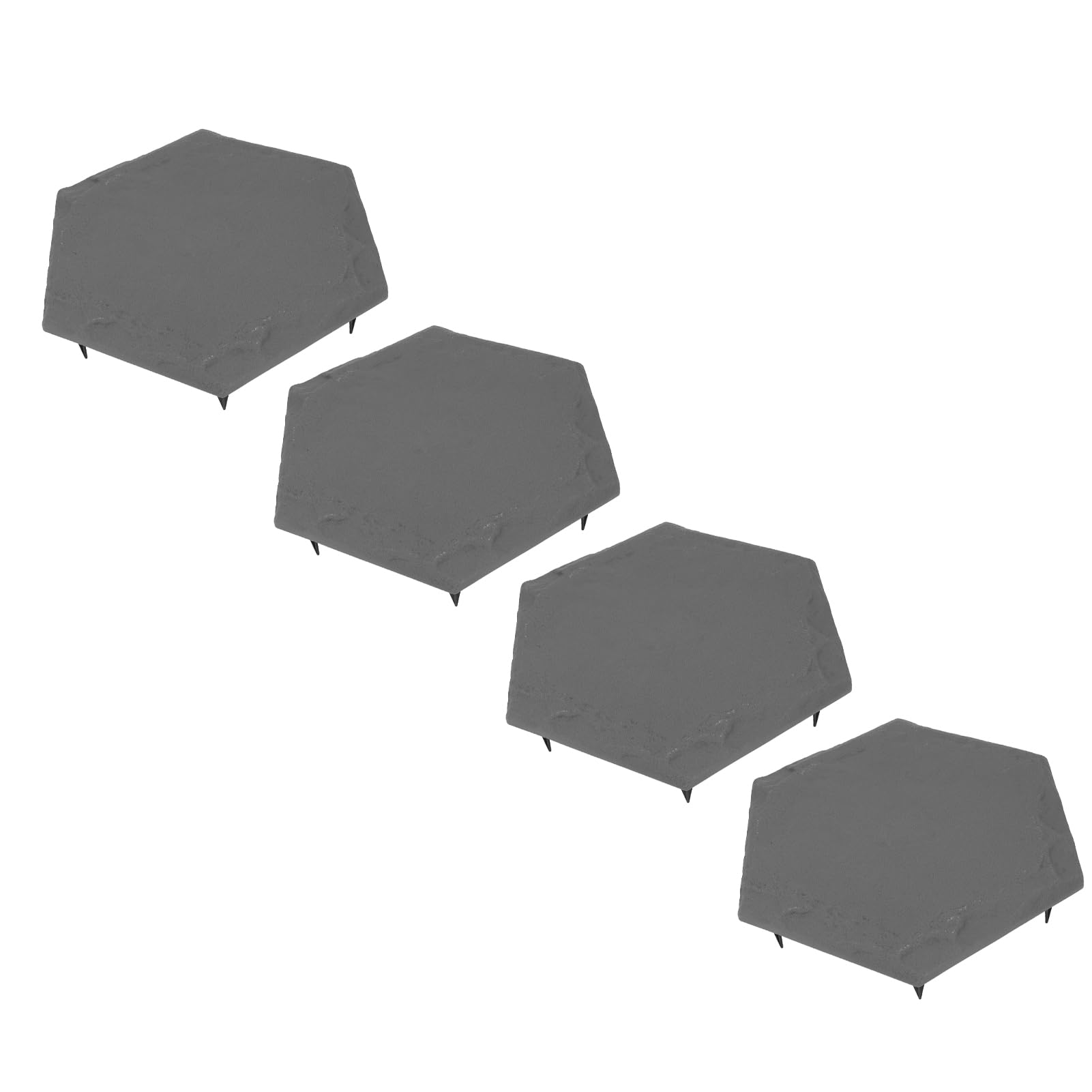 Rundschrittsteine mit Erdgeschichten für Gartenweg Dekorative Sprungsteine für Gehen Im Freien (GREY)