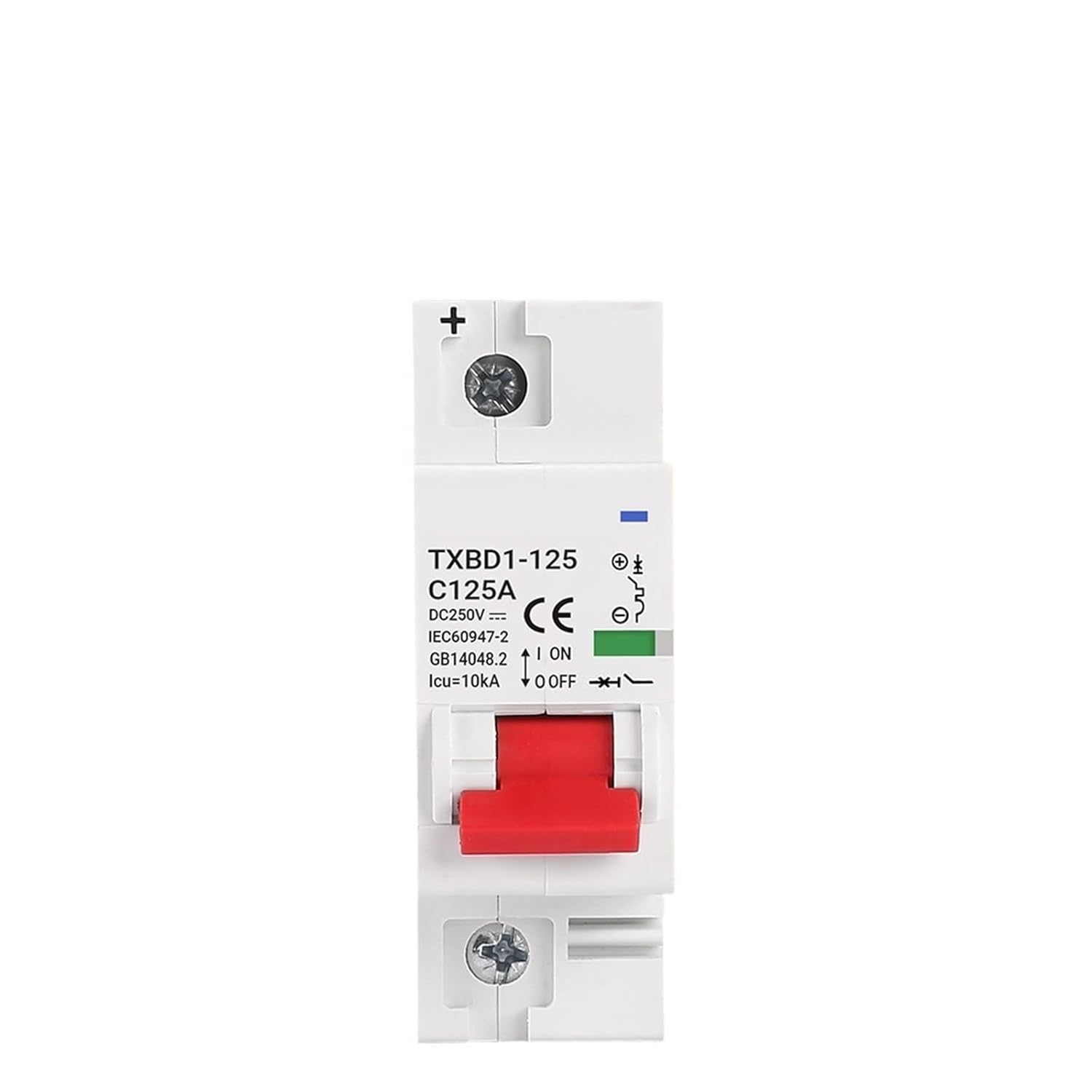1P 80A 100A 125A MCB 250V Circuit Breaker Battery Switch MCB Short Circuit Overload Protection for Solar Photovoltaic PV(100A)