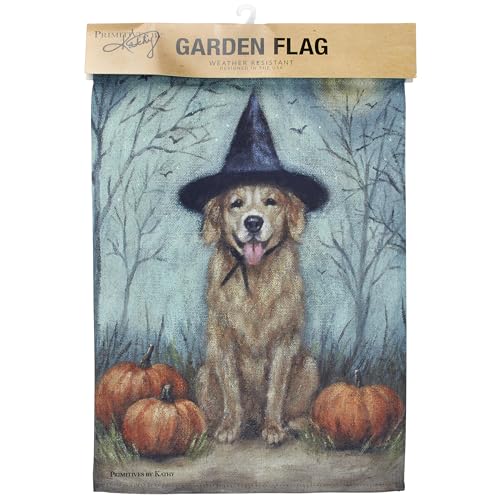 Drapeau de jardin chien sorcier résistant aux intempéries