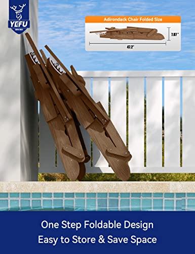 Yefu 05 Folding Adirondack Chair Adjustable Backrest Adirondack Chairs, Adirondack Retractable Ottoman, Weather Resistant With 2 Cup-Holder For Outdoor, Fire Pit, Patio, Garden, Lawn, 380Lbs thumb #6