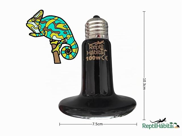 Foto 5 de 8 de ReptilHábitat Bombilla de calor pollitos reptiles 50w 75w 100w 150w infrarroja terrario (100w)