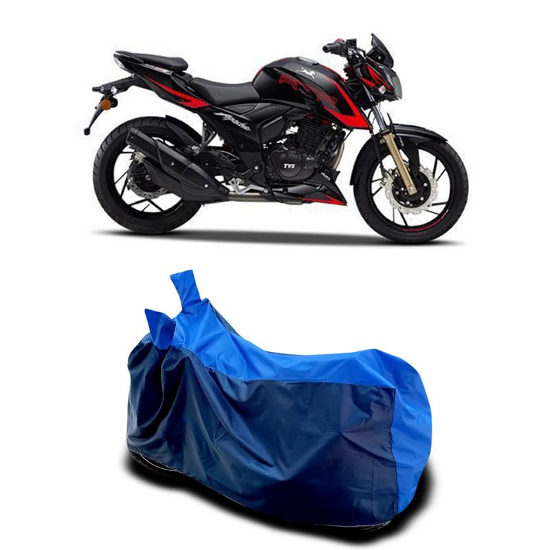 Image of DUFFEL-Two Wheeler Bike Body Cover Compatible for Tvs Apache RTR 200 4v Heat Protectio /UV-Rays /Birds Dropping /DustProof /Waterproof All Variants [Nevay Blue]