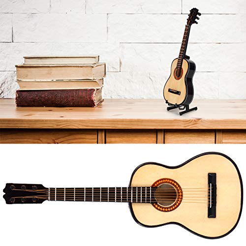 Modèle de guitare Drikou, modèle de guitare classique en bois miniature avec des ornements d'instruments de musique stand x – vue 4