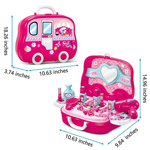 Image of Magicwand ABS Plastic Pretend Play Carry Along Beauty Make-Up Vanity Box Case【Made in India】【Multi-Colored】【2 Yrs & Up】【Pack of 1】