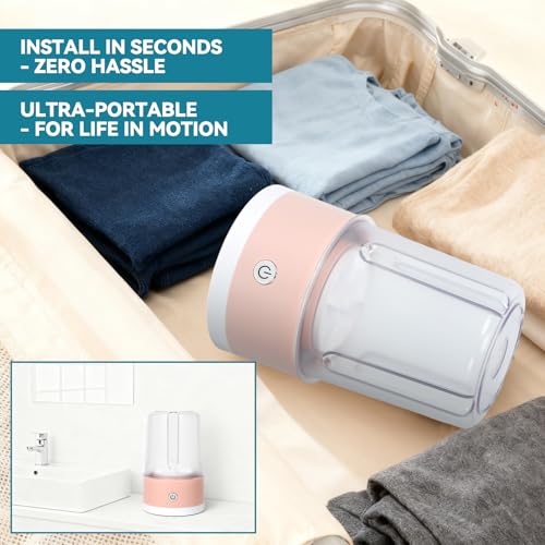 Image of Portable Mini Washing Machine for Underwear & Baby Clothes, Compact, Lightweight Washer for Small Laundry, Apartments, Dorms, Hotels, Camping & Travel (1.2L)