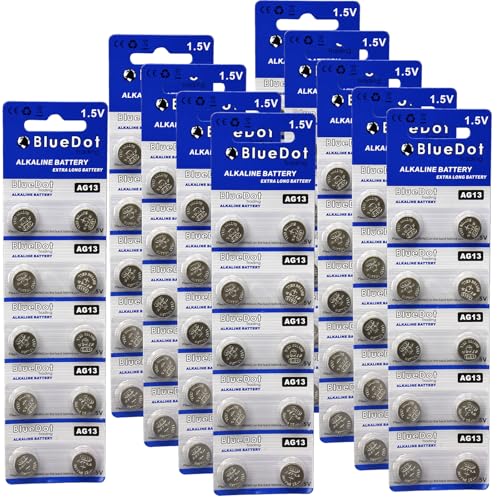Pilas alcalinas BlueDot AG13 LR44 1.5V Pack 100 miniatura 5