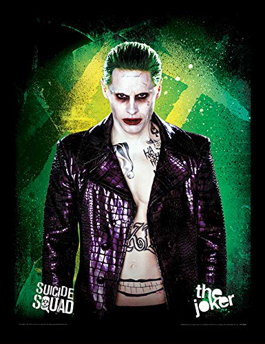 Suicide Squad The Joker Framed 30 x 40cm Print, MDF, Multi-Colour, 42 x 32 x 2.4 cm
