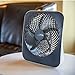 Treva 10-Inch Portable Fan, Powered by Battery and/or AC Adapter - Desk Fan Air Circulating with 2 Cooling Speeds for Personal and Travel Use (Black) (OOS)