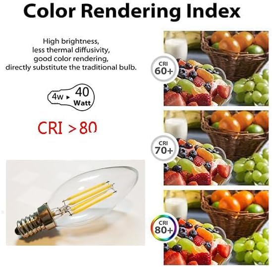 Lampadina tradizionale Edison E14 4 W, 400 lm, 2700 K bianco caldo, confezione da 8, AC 220-240 V, illuminazione ad alta efficienza energetica per uso domestico o commerciale