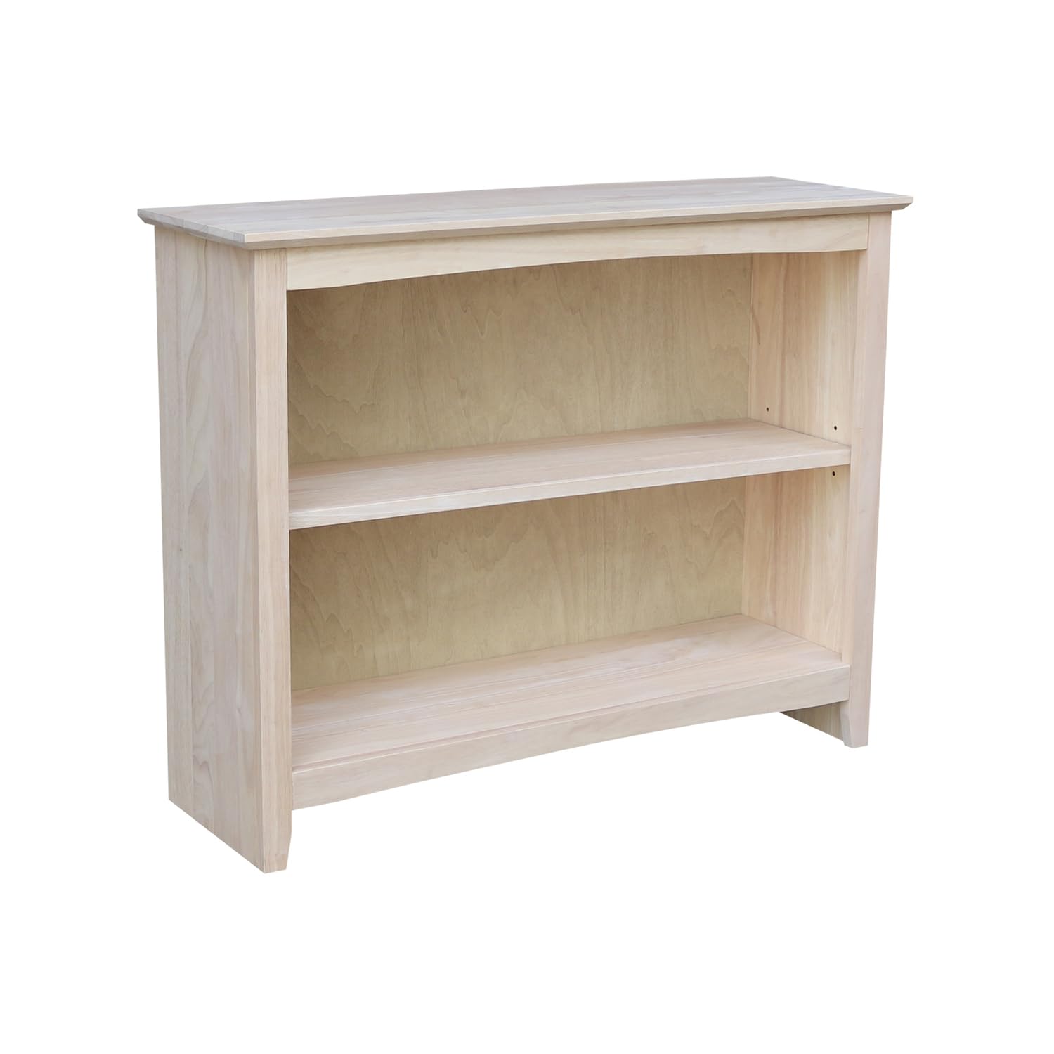 HomeStock Solid Wood Bookcase with Butcher Block Shelves - 38 x 123 x 30 Inch