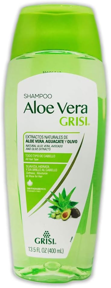 Grisi Aloe Vera Shampoo | Moisturizing Hair Product with Aloe Extract, Paraben-Free for Soft, Shiny Hair - 13.5 Fl Ounces