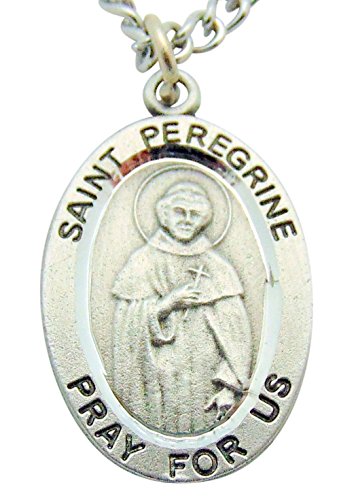 Westmon Works St Peregrine Solid Pewter One Inch Saint Medal with Stainless Steel Chain