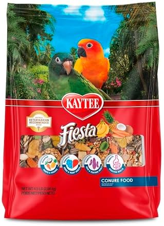Kaytee Fiesta Conure Food, Nutritious and Fun Blend, Supports Ski...