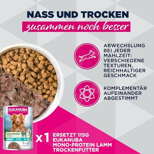 EUKANUBA Special Care Nassfutter für ausgewachsene Hunde, Mono- Protein Lamm 6 x 400 g-6