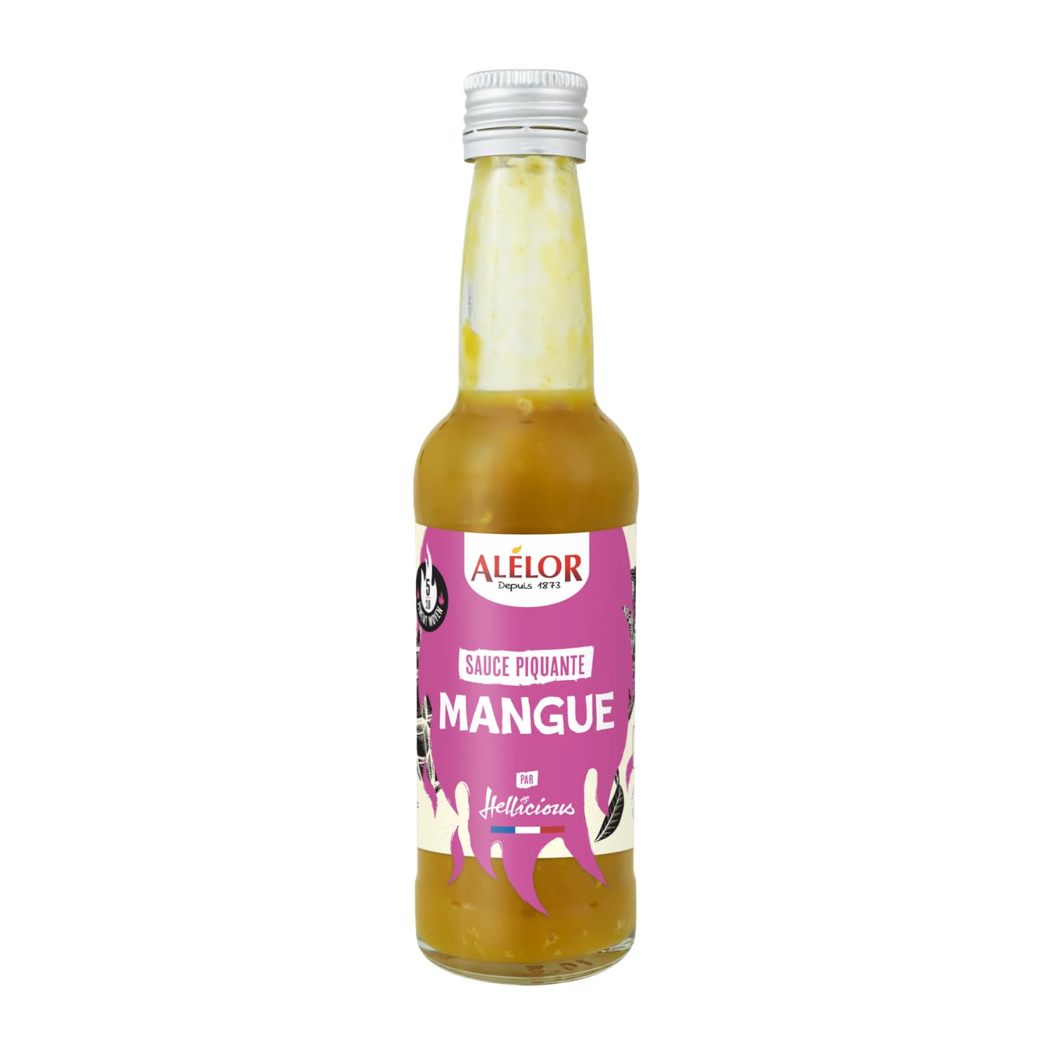 ALÉLOR - Sauce Piquante Mangue Hellicious - Explosion de Saveurs Exotiques et Épicées · Piment Cayenne Jaune · Gingembre · Palette de Saveurs Gourmandes et Fruitées - La Bouteille 100ml - Le Lot De 3