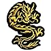Toppe termoadesive - drago cinese - diversi colori selezionabili - 6 x 9cm - by catch-the-patch® Patch Toppa ricamate Applicazioni Ricamata da cucire adesive, Farbvariante:oro