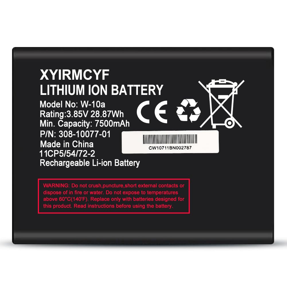XYIRMCYF W-10a/W-10 Battery (2024 New Upgrade), 7500mAh High Capacity Battery for W-10a/ W-10 Netgear MR1100 AT&T Nighthawk M1 LTE Mobile Hotspot Router