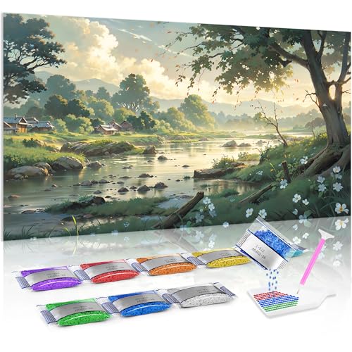 Cuadros de punto de cruz diamante Jumpdot 70x40 cm para decorar tu salón con manualidades