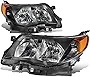 Auto Dynasty Pair of Black Housing Amber Corner Headlight Assembly HeadLamps Compatible with Subaru Forester 09-13