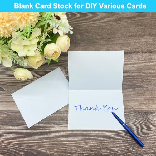56 Pack Blank Cards and Envelopes 4.2 x 6.0 inches, White Blank Note Cards Greeting Card and Envelope Set, Folded Cardstock with Envelopes for DIY Greeting Card, Thank You Card, In image 5