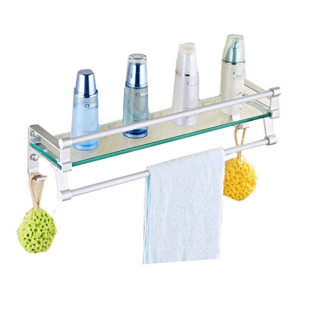 Double couche en verre trempé et rack de barre de serviette de qualité supérieure