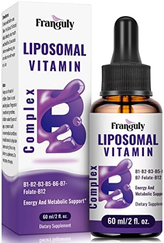 Liposomal Vitamin B Complex Liquid Sublingual B Complex Vitamins Supplement for Women Men Improved Absorption Methylated B12,B1, B2, B3, B5, B6,Folate,Biotin for Energy And Immune Support-2.0 oz