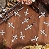 SUNNYCLUE 1 Box 50Pcs Rosary Cross Charms Easter Crucifix Pendants Tibetan Style Rosaries Bulk Vinatge Antique Silver Cross Charms for Jewelry Making Supplies DIY Necklace Bracelet Earrings Craft #2