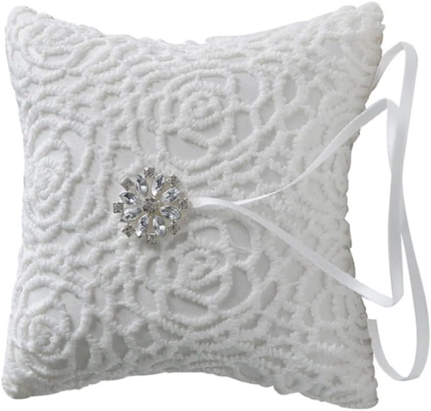 Wedding Ring Pillow for Bride and Bearer White Lace