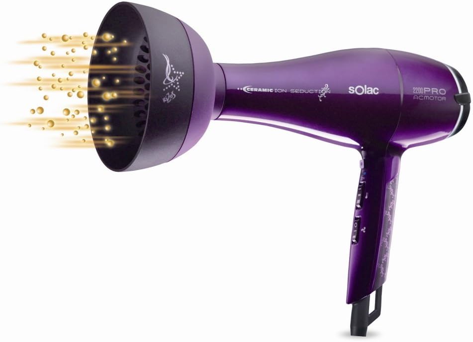 Solac SP7161 - Secador profesional con tecnología iónica y cerámica, 2200  W, color morado : Amazon.es: Belleza