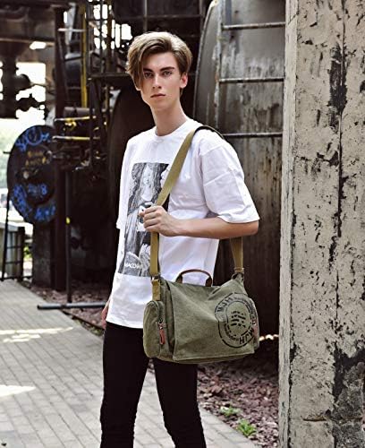 FSD.WG Satchel 남성용 메신저 백, 캔버스, 여행용 숄더백 13.5인치 노트북 가방 — 사진 2
