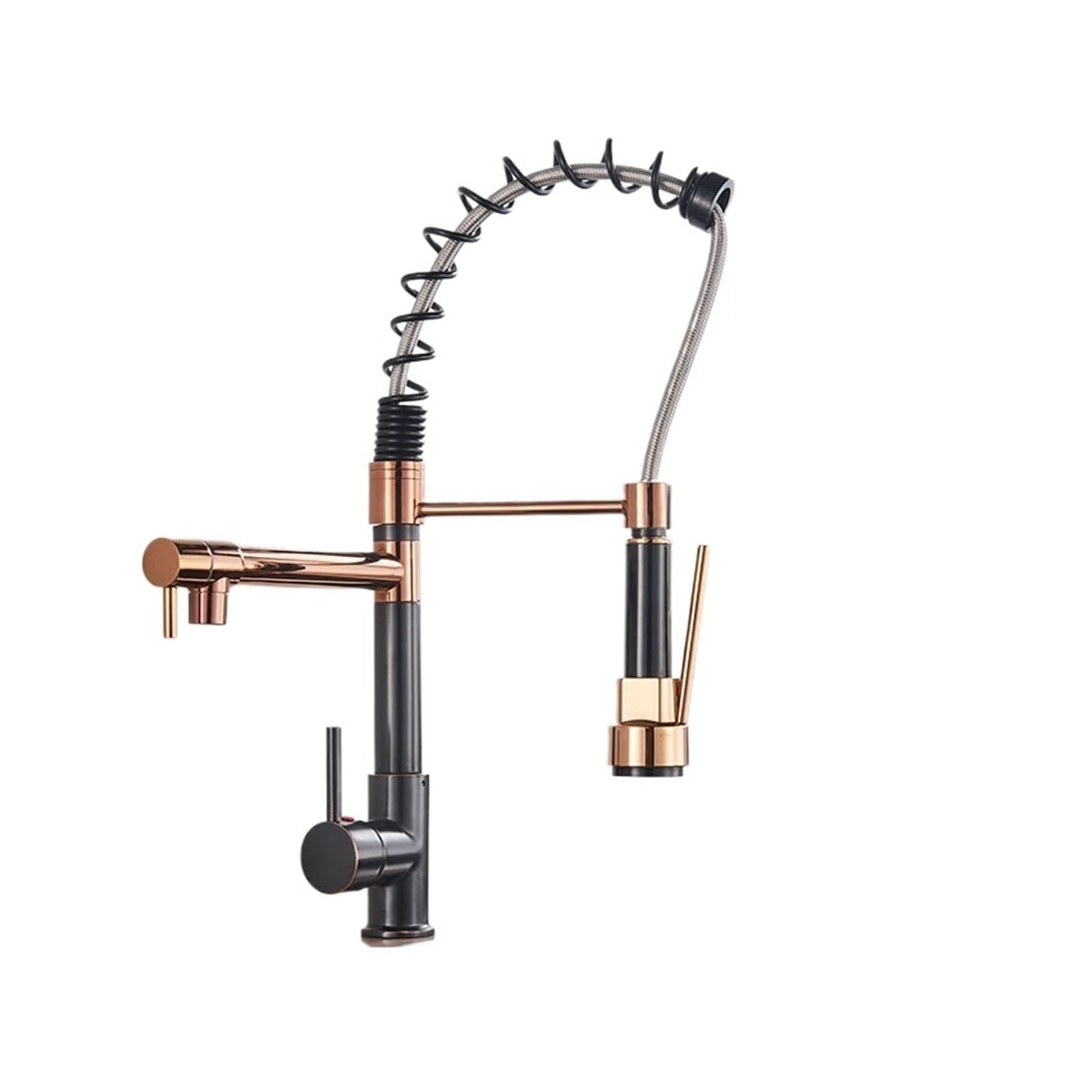 Mitigeur de cuisine design ORB rose gold avec ressort hélicoïdal et pont robuste