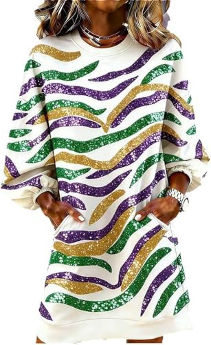 21 Stylish Mardi Gras Outfits for Women Over 50 — Chic & Fun Looks for 2026 6 Women's Funny Fashion Mardi Gras Tiger Print Dress Mardi Gras Seq...