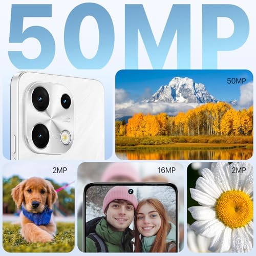 UMIDIGI 5G Unlocked Cell Phone, 16GB+256GB ROM(1TB Expandable), 6.8" 120Hz HD+ Display, 50MP Triple Camera, 5000mAh 20W Fast Charging, Android 14 Face Unlock, Dual SIM GPS, White - 4