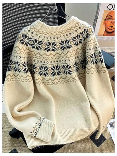 Floerns Women's Tribal Print Long Sleeve Chunky Sweater Crewneck Knitted Pullover Top2