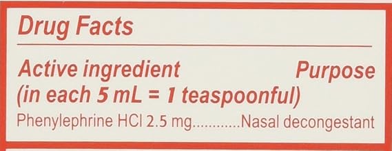 Children's Sudafed Pe Non-drowsy Raspberry Flavor Liquid, 4-Ounce (Pack of 2)