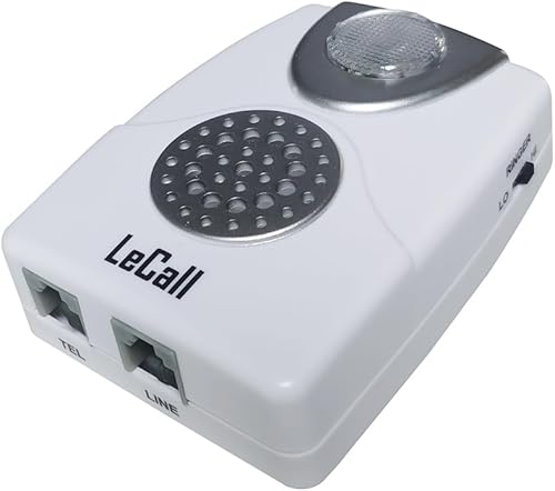 Miniatura 1 de LeCall Amplificador de timbre de teléfono Amplificador de anillo de teléfono Aumentador de volumen de timbre ajustable Interruptor HI LO con luz de