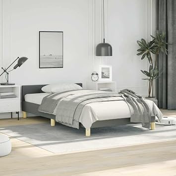 Bed Frame with Headboard Dark Grey Bed Single Bed 100% Polyester Twin XL