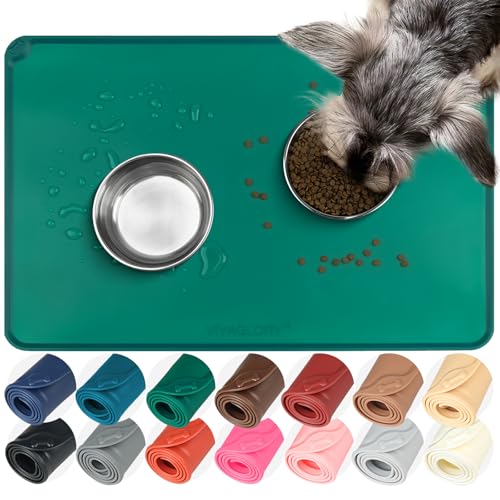 VIVAGLORY Flexmat Dog Food Mat Dog Bowl Mat for Food and Water & Indoor Cats